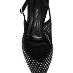 Mid-heel Slingback Pumps 8450 Camoscio+Rete Negru