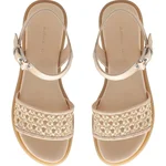 Women's leather sandals 8363 Vitello+Intreccio Beige