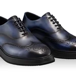 Men Natural Leather Casual Shoes 7322 Vitello Blue