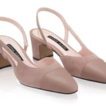 Mid-heel Slingback Pumps 8488 Camoscio Fard+Nappa Nude