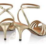 Women Leather Sandals 8424 Laminato Stamp Platino