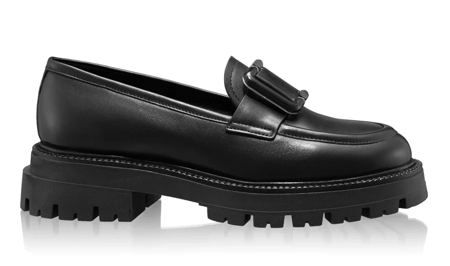 Women Casual Leather Loafers 8165 Vitello Black