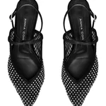Women Ballerina Flats 8403 Camoscio+Mesh Black