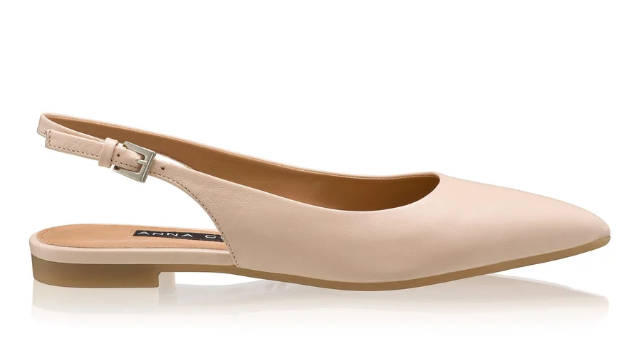 Women Suede Ballerina Flats 8027 Vitello Nude