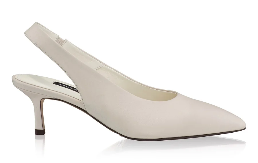 Mid-heel Slingback Pumps 8502 Vitello Avorio