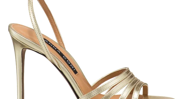 Women Leather Sandals 8443 Laminato Stamp Platino