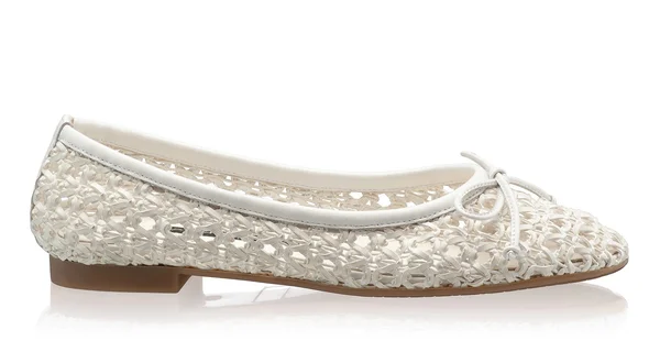 Women's Ballerinas 8401 Vitello+Intreccio White