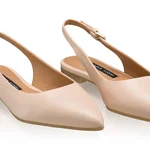 Women Suede Ballerina Flats 8027 Vitello Nude