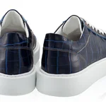 Men genuine leather sports shoes 6897 Croco Blue
