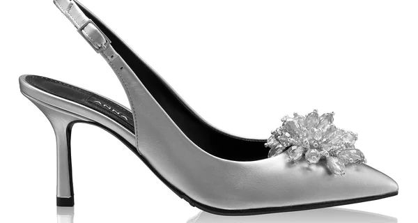 Mid-heel Slingback Pumps 8435 Laminato Argento