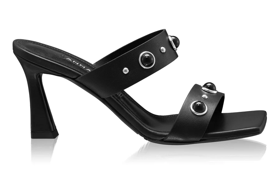 Women Leather Mules 8466 Vitello Black