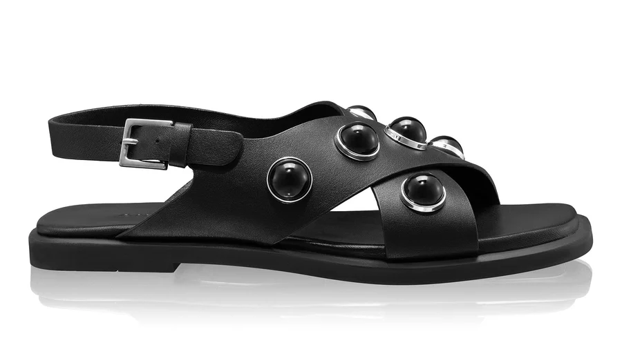 Women Leather Sandals 8360 Vitello Black