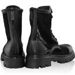 Women Leather Casual Boots 8118 Vitello+Mesh Black