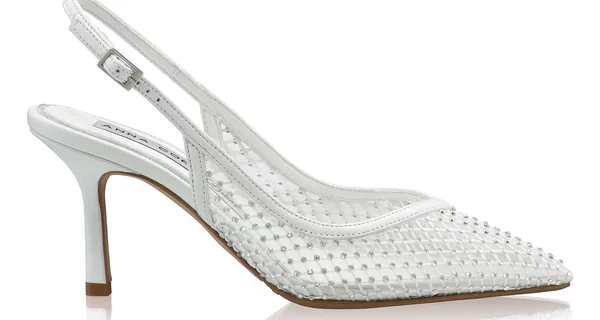 Mid-heel Slingback Pumps 8450 Vitello+Rete White