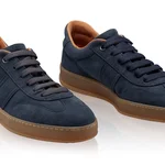 Women leather sport shoes 8066 Camoscio Blue
