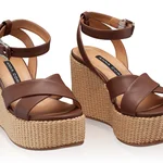 Women Leather Sandals 8089 Vitello Brown