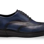 Men Natural Leather Casual Shoes 7322 Vitello Blue