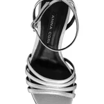 Women Leather Sandals 8424 Laminato Argento