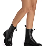 Women Leather Casual Boots 6263 Vitello Black