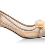 Women Elegant Shoes 8081 Vitello+Beige Mesh