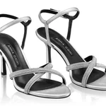 Women Leather Sandals 8030 Laminato Argento