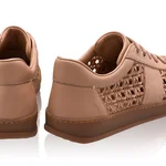 Women leather sport shoes 8385 Vitello+Intreccio Poudre