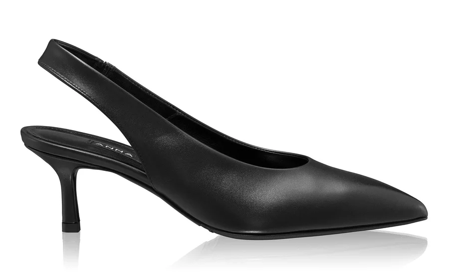 Mid-heel Slingback Pumps 8502 Vitello Black