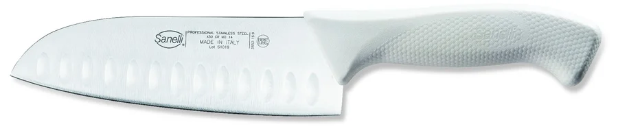 Sanelli Coltello Santoku Olivato Bianco Cm.16