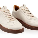 Men Leather Sport Shoes 7610 Bottalato Panna