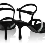 Women Leather Sandals 8030 Camoscio Black