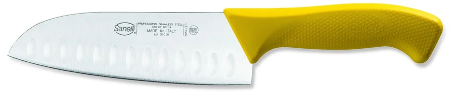 Sanelli Coltello Santoku Olivato Giallo Cm.16