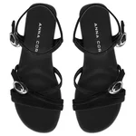 Women's Leather Sandals 8383 Black Suede