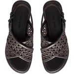 Women Leather Sandals 8380 Vitello+Intreccio T.Moro