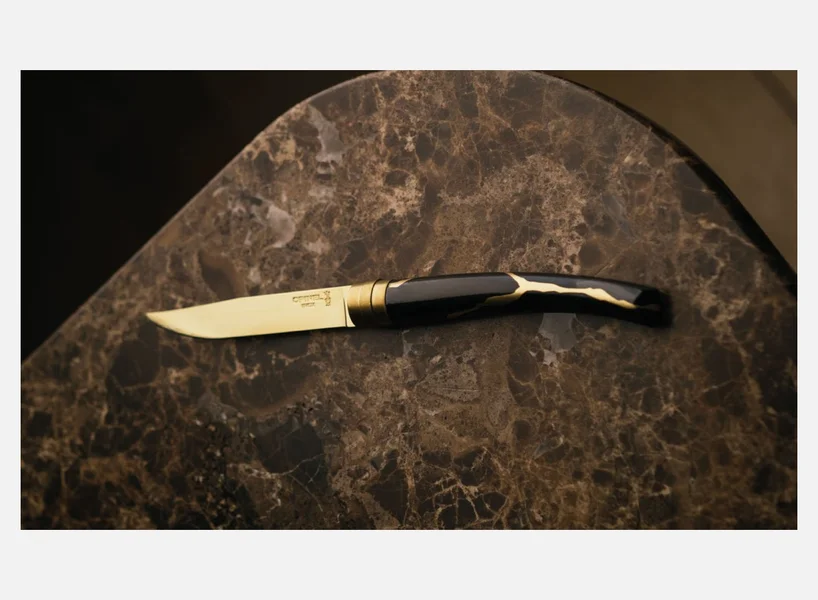 Coffret de 2 couteaux de table Kintsugi Charbon Lame Or