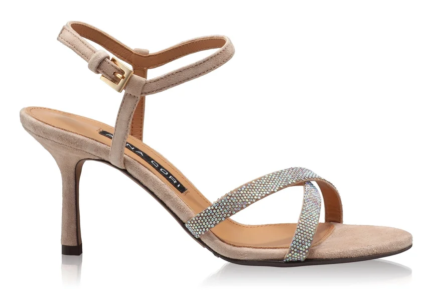 Women Leather Sandals 8030 Camoscio Beige