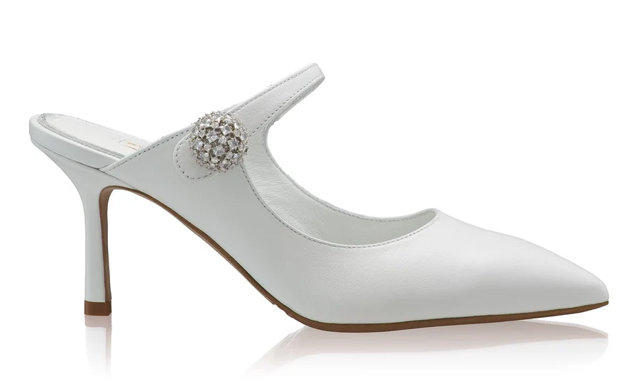Women Leather Mules 8462 Vitello White