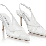 Mid-heel Slingback Pumps 8450 Vitello+Rete White