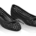 Women's Ballerinas 8401 Vitello+Intreccio Black