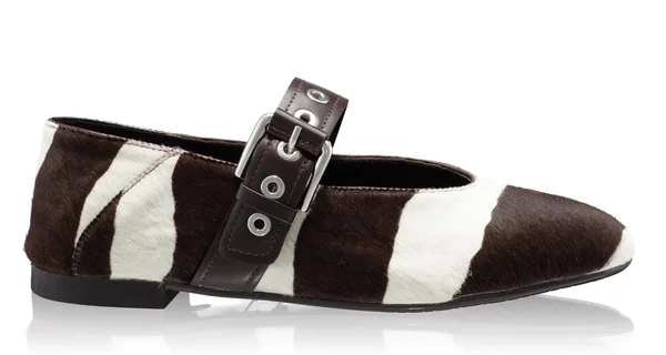 Ballerina Flats 8173 Cavallino Zebra White+Brown