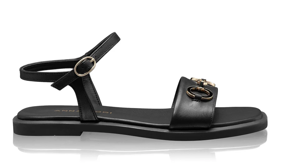 Women Leather Sandals 8454 Vitello Black