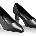 Mid-heel Pointed Toe Pumps 8218 Vitello Black
