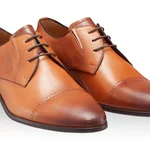Men Natural Leather Shoes 6856 Vitello Foro Cuoio