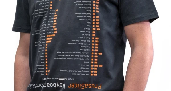 Original Prusa T-shirt - PrusaSlicer Keyboard shortcuts (M)