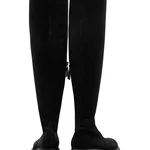 Women Suede Boots 8146 Camoscio+Stretch Black