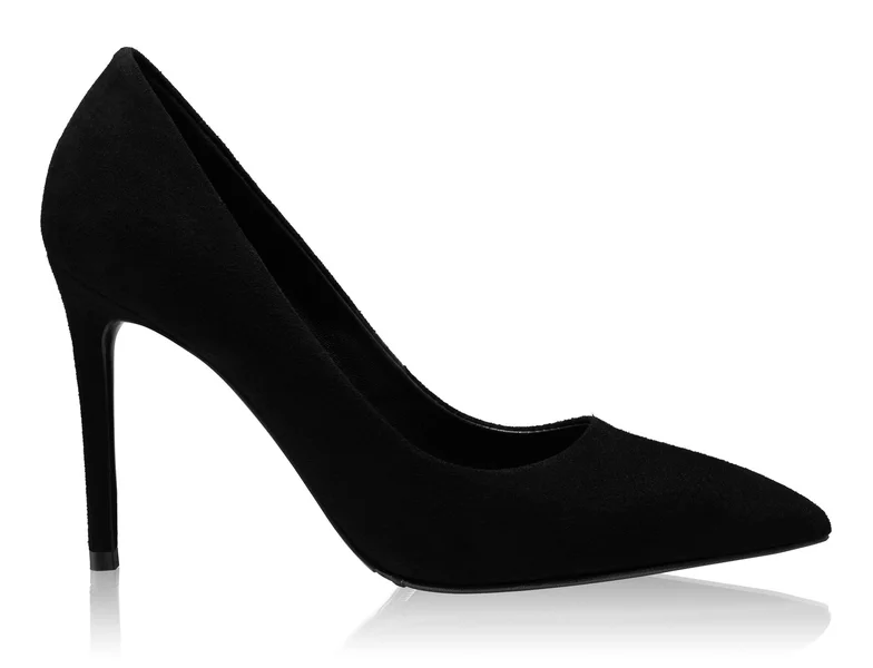Mid-heel Suede Pointed Toe Pumps 7868 Camoscio Black