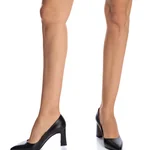 Mid-heel Pointed Toe Pumps 6146 Vitello Black