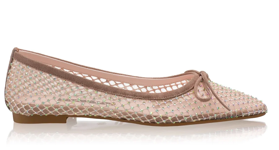 Women's Ballerinas 8406 Suede+Mesh Nude