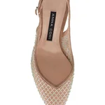 Mid-heel Slingback Pumps 8450 Camoscio+Rete Nude