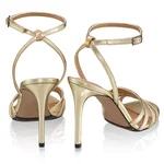 Women Leather Sandals 8443 Laminato Stamp Platino
