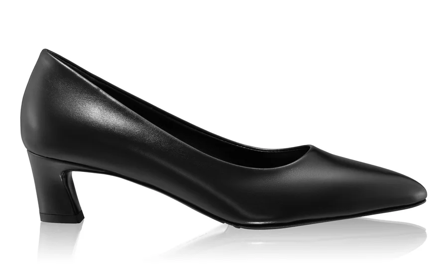 Mid-heel Pointed Toe Pumps 8218 Vitello Black